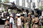 Shahab long range missile on parade in Iran Shahab long range missile on parade in Iran