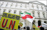 Iranians rally in London before the Foreign Office Iranians rally in London before the Foreign Office