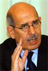 Mohamed ElBaradei, director-general of the United Nations' International Atomic Energy Agency Mohamed ElBaradei, director-general of the United Nations' International Atomic Energy Agency