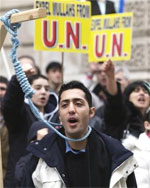Supporters of Iranian Resistance calling for Iranian regime's referral to the UN Security Council Supporters of Iranian Resistance calling for Iranian regime's referral to the UN Security Council
