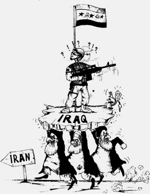 iran-irak-karikatuur-2 Iranian-backed militia groups take control of much of southern Iraq