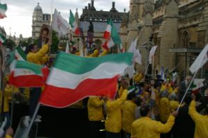 IRANIANS WIN BATTLE IN BRITAIN: Supporters of the People's Mojahedin Organisation of Iran celebrate outside Parliament in London June 23 after both Houses of Parliament voted in favor of removing a ban on the resistance group ending a seven-year legal battle to have the organization lifted from the UK blacklist. IRANIANS WIN BATTLE IN BRITAIN: Supporters of the People's Mojahedin Organisation of Iran celebrate outside Parliament in London June 23 after both Houses of Parliament voted in favor of removing a ban on the resistance group ending a seven-year legal battle to have the organization lifted from the UK blacklist.