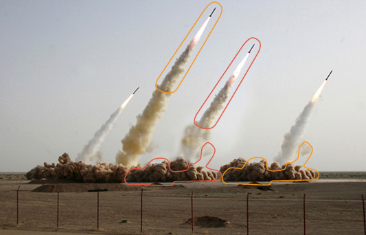 Iranian regime has altered an image of a missile test to exaggerate its military capabilities. Iranian regime has altered an image of a missile test to exaggerate its military capabilities.