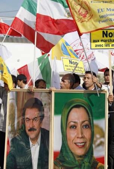 Supporters of the People's Mojahedin Organisation of Iran (PMOI/MEK) demonstrate in front of the European Parliament asking the EU to remove the PMOI (MEK) from its list of terrorists movements, in Strasbourg July 10, 2008. Supporters of the People's Mojahedin Organisation of Iran (PMOI/MEK) demonstrate in front of the European Parliament asking the EU to remove the PMOI (MEK) from its list of terrorists movements, in Strasbourg July 10, 2008.