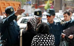 Women stopped by the moral police for citations in the streets of Tehran Women stopped by the moral police for citations in the streets of Tehran