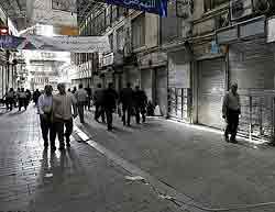 A closed Tehran bazaar A closed Tehran bazaar