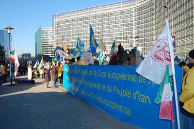 Demonstration outside EU headquarters Demonstration outside EU headquarters