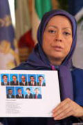 At a press conference c in Paris on August 11, 2009, Maryam Rajavi, President-elect of the Iranian Resistance shows pictures of members of the People's Mojahedin Organization of Iran (PMOI/MEk) who have been killed by the Iraqi forces during attack at the Camp Ashraf. At a press conference c in Paris on August 11, 2009, Maryam Rajavi, President-elect of the Iranian Resistance shows pictures of members of the People's Mojahedin Organization of Iran (PMOI/MEk) who have been killed by the Iraqi forces during attack at the Camp Ashraf.