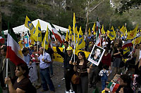 7,000 Iranians staged a rally outside the United Nations in New York on sept. 24, 2009, to protest against the violations of human rights in Iran. 7,000 Iranians staged a rally outside the United Nations in New York on sept. 24, 2009, to protest against the violations of human rights in Iran.