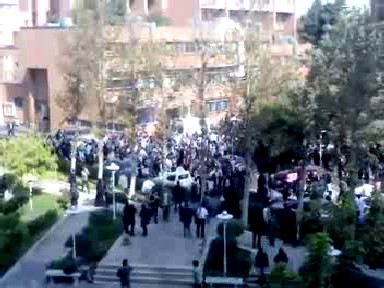 On November 2, 2009, Students in Tehran’s Sharif University of Technology continued their protest today for the fourth day running by chanting “Death to dictator,” “We are all together, we are invincible,” “With the help of God, victory is close, death to deceitful government,” “For as long as Ahmadinejad is there, situation will remain as it is” and “Death to you.” On November 2, 2009, Students in Tehran’s Sharif University of Technology continued their protest today for the fourth day running by chanting “Death to dictator,” “We are all together, we are invincible,” “With the help of God, victory is close, death to deceitful government,” “For as long as Ahmadinejad is there, situation will remain as it is” and “Death to you.”