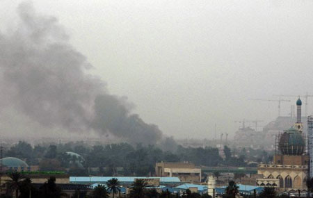 DEc. 15, 2009 - Smoke billows following an explosion in the Iraqi capital Baghdad Dec. 15, 2009 -Smoke billows following an explosion in the Iraqi capital Baghdad