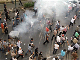 Public protest in central Tehran in 2009