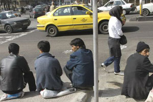 Unemployed in street of Tehran