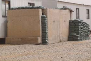 A completed small bunker with sand bags