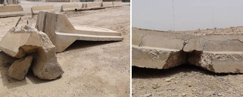 Kobler claims broken T-walls are used for building football field!