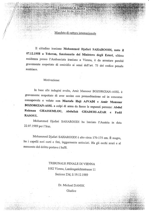 Wounded Jafari Sahraroodi hospitalized after the killing of Kurds in Vienna