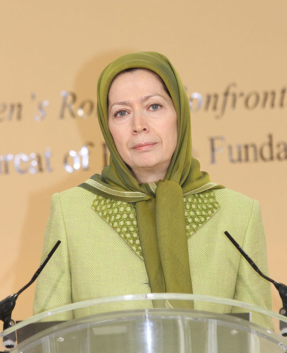 IWD-auver-rajavi Maryam Rajavi, International Women's Day conf. at Iranian opposition HQ in Paris