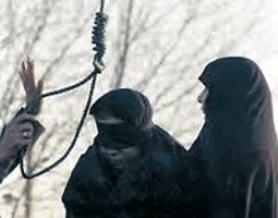 hanging-women File Photo - A woman hanged in public in Iran