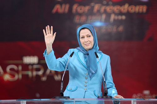 Maryam Rajavi speaking at the grand gathering of the Iranians-June 2014 Maryam_Rajavi_GrandGathering2014