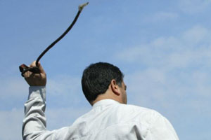 A public flogging in Iran.