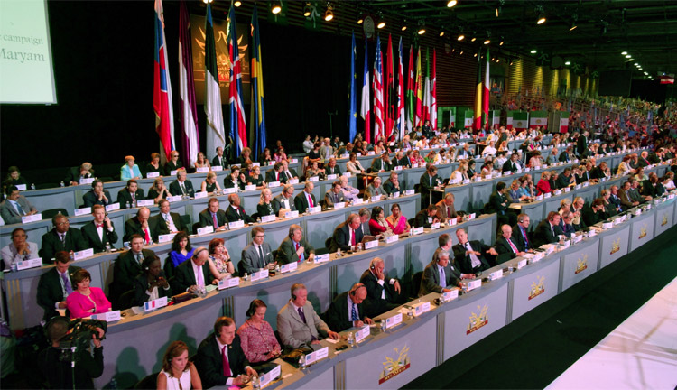More than 600 international political dignitaries, including 120 lawmakers from 60 countries, attend Iran Freedom rally in support of the National Council of Resistance of Iran (NCRI) and demand United Nations protection for members of Iran’s main opposition group, the People’s Mojahedin Organization of Iran (PMOI, or Mujahedin-e Khalq, MEK) in Camp Libety, Iraq