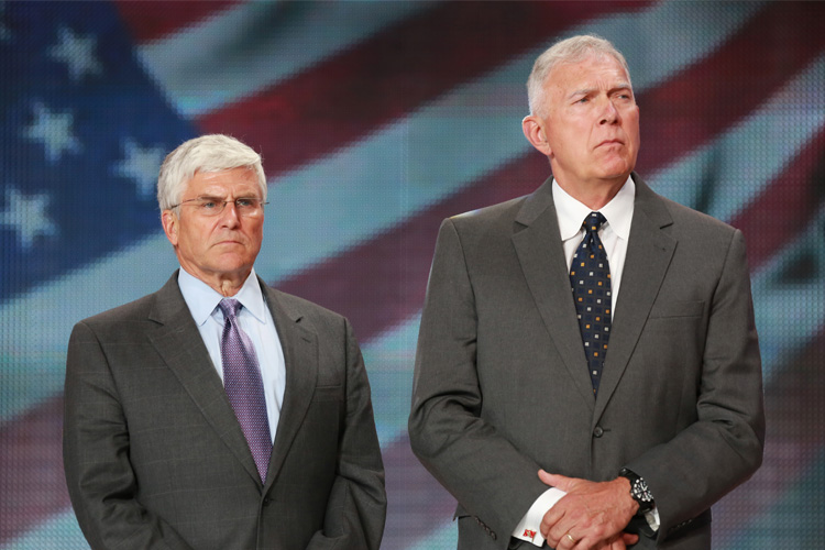  General George Casey, former Commander of the Multi-National Force Iraq (2004-2007) and Chief of Staff of the US Army until 2011, and Gen. James T. Conway, a four-star former Commandant of the US Marine Corps, address major Iran Freedom rally in Villepinte on Saturday, June 13, 2015
