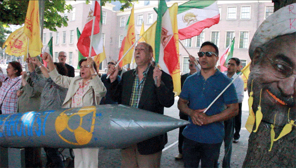 Hague-holland1-500 Iranian supporters of the PMOI (MEK) hold rally in The Hague