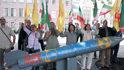 Hague-holland3-500 Iranian supporters of the PMOI (MEK) hold rally in The Hague