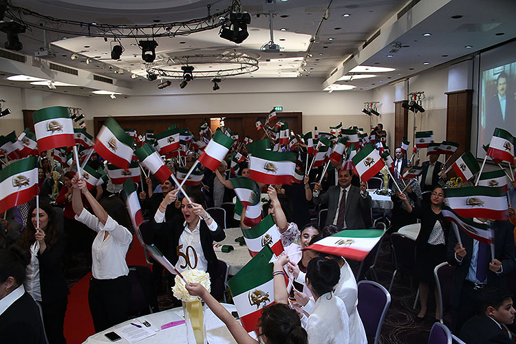 50th-anniversary17-750 Iranian supporters of Iran’s main opposition group, the PMOI (or MEK), in London