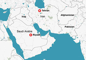 SaudiArabiaIranMap SaudiArabiaIranMap