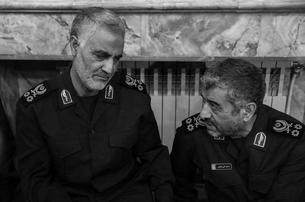 Commander of Iran Regime's Qods Force, Qassem Soleimani (L) with IRGC Chief Mohammad Ali Jafari. IRGC's Reign of Terror
