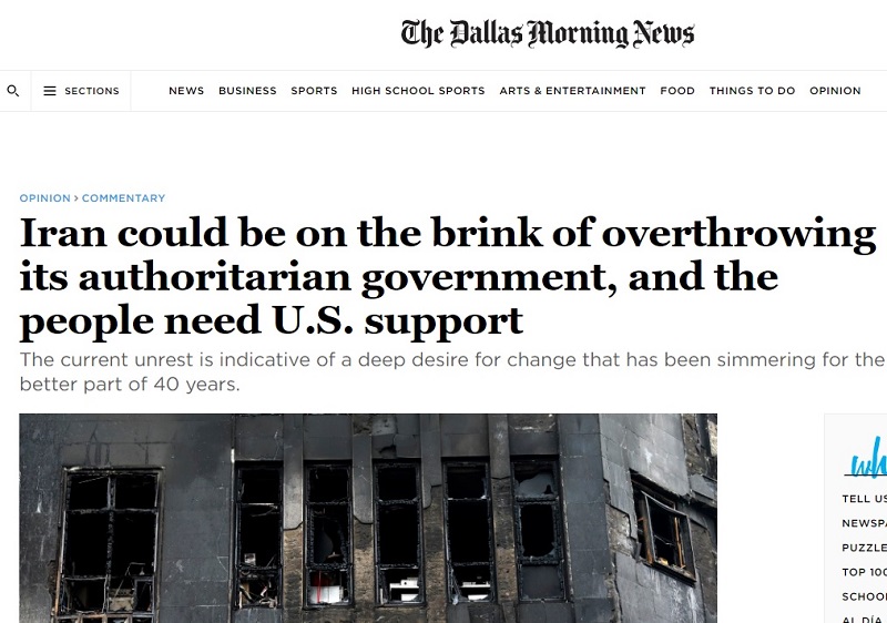 Iran Could Be on the Brink of Overthrowing the Mullahs' Regime - Dallas Morning News Op-Ed 