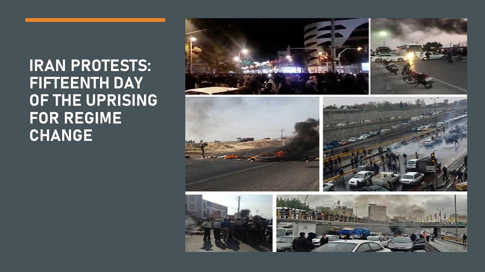 Iran Protests: Fifteenth Day of the Uprising for Regime Change