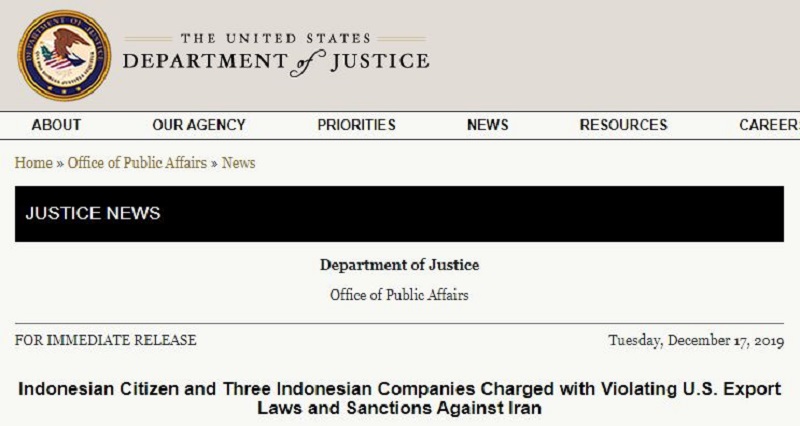 U.S. Charges Indonesian Companies for Evading Sanctions on Iran’s Regime 